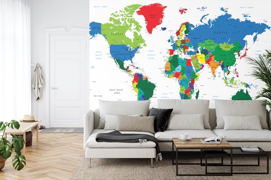 Papier peint photo Wereldkaart - Papier peint non tissé - 400 x 280 cm