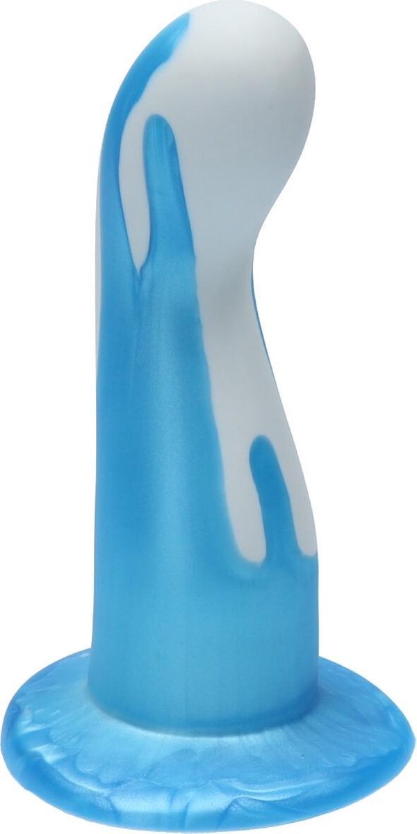 Goedkoopste Ylva & Dite - Leda - Siliconen G-spot / Prostaat dildo - Made in Holland - Pastel Grijs / Blauw Metallic