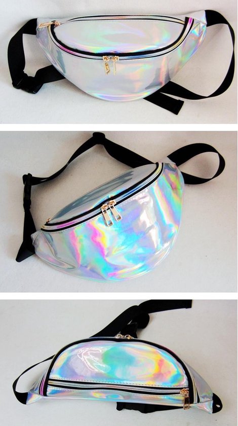 Grote heuptas holografisch - heuptasje fanny pack zilveren tas... | bol.com