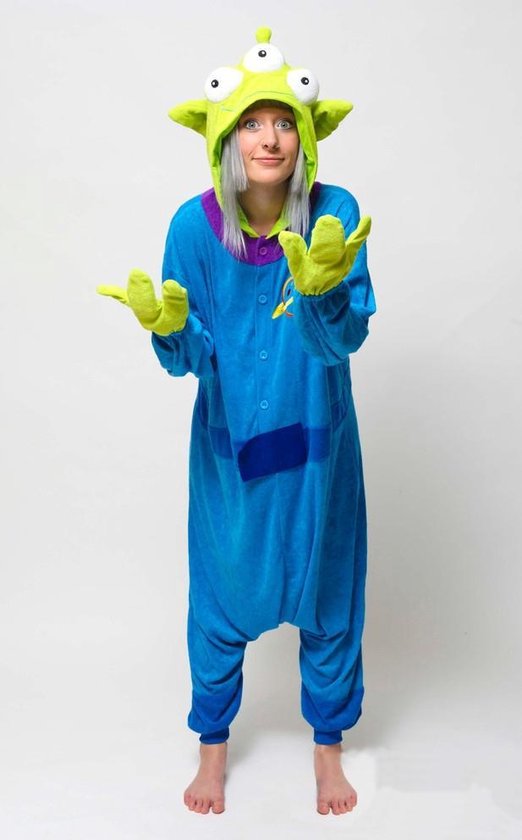 KIMU Onesie Toy Story Alien Suit - Taille SM - Alien Suit Green Monster Space Costume UFO Jumpsuit Pyjamas Festival