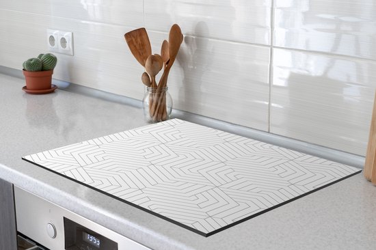 KitchenYeah® Inductie beschermer 65x52 cm - Abstract - Patronen - Design - Lijn - Kookplaataccessoires - Afdekplaat voor kookplaat - Inductiebeschermer - Inductiemat - Inductieplaat mat