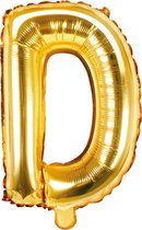 Partydeco - Folieballon Goud Letter D (35 cm)