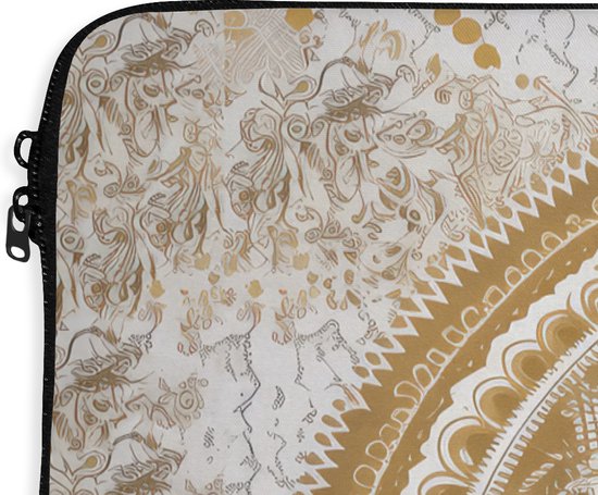 Housse ordinateur portable 15,6 pouces - Mandala - Fleurs - Or - Wit - Design - Housse ordinateur portable - Dimensions intérieures 39,5x29,5 cm