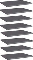 vidaXL-Wandschappen-8-st-40x30x1,5-cm-spaanplaat-hoogglans-grijs