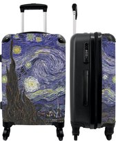 NoBoringSuitcases.com - Grande valise - Van Gogh - Ciel étoilé - Art - Maîtres anciens - Blauw - Valise de voyage à 4 roues - Trolley à roulettes - Grand chariot - 90 litres - Bagage en soute 20kg - Valises pour adultes