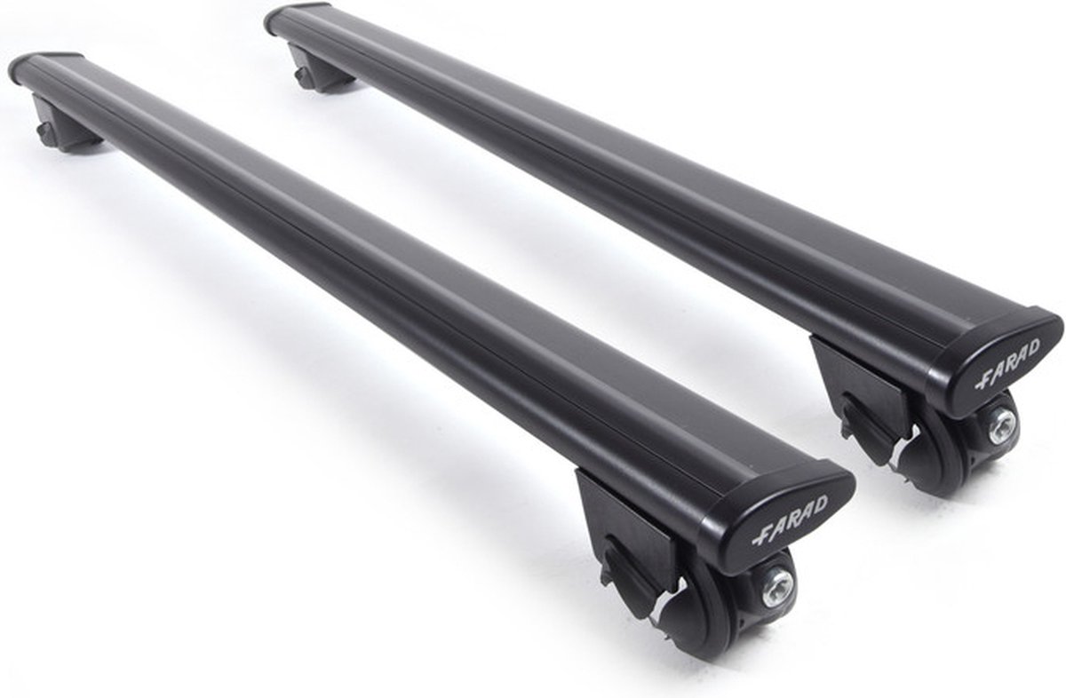 Dakdragers geschikt voor Nissan Terrano II 1993 t/m 2006 open dakrailing - Aluminium - Hoog laadvermogen 100kg - Wingbar Zwart - Merk Farad