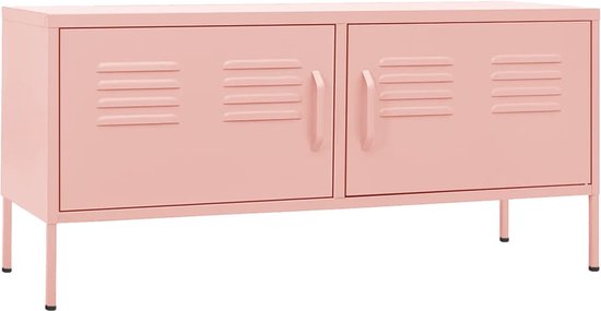 vidaXL-Tv-meubel-105x35x50-cm-staal-roze