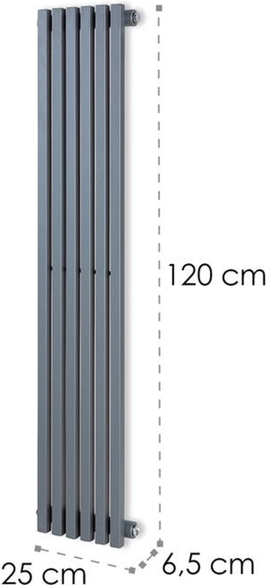 Delgado 120 x 25 radiator 508W warm water 1/2" 4-10m² grijs | bol.com