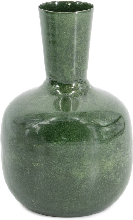 Vaasje metaal green marble