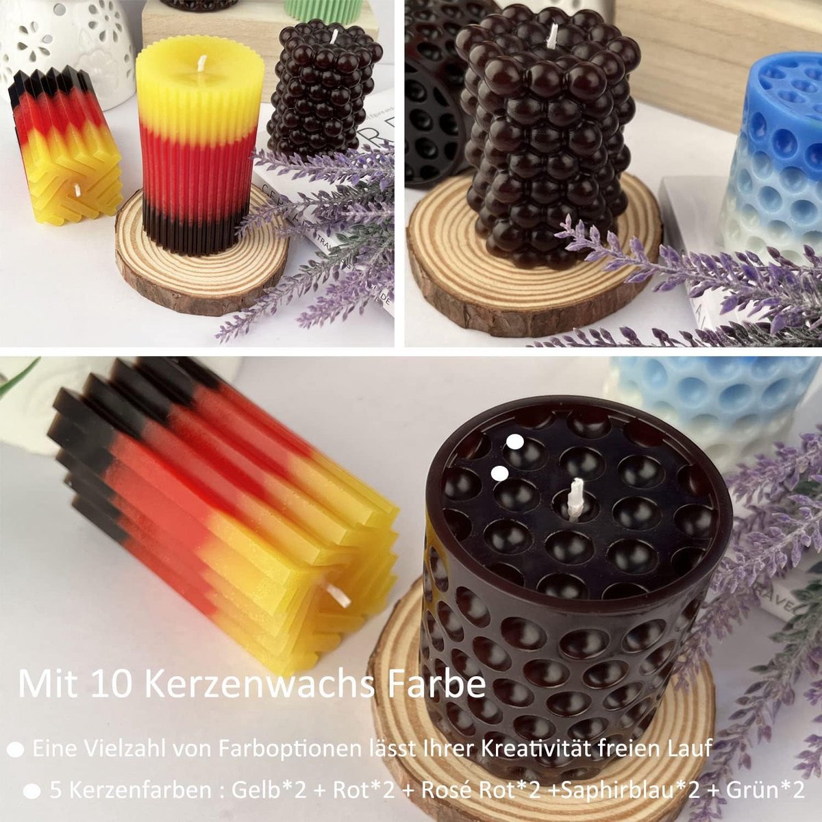 TOSUTO Siliconen Kaarsvormen, 3D DIY Vorm Voor Kaarsen