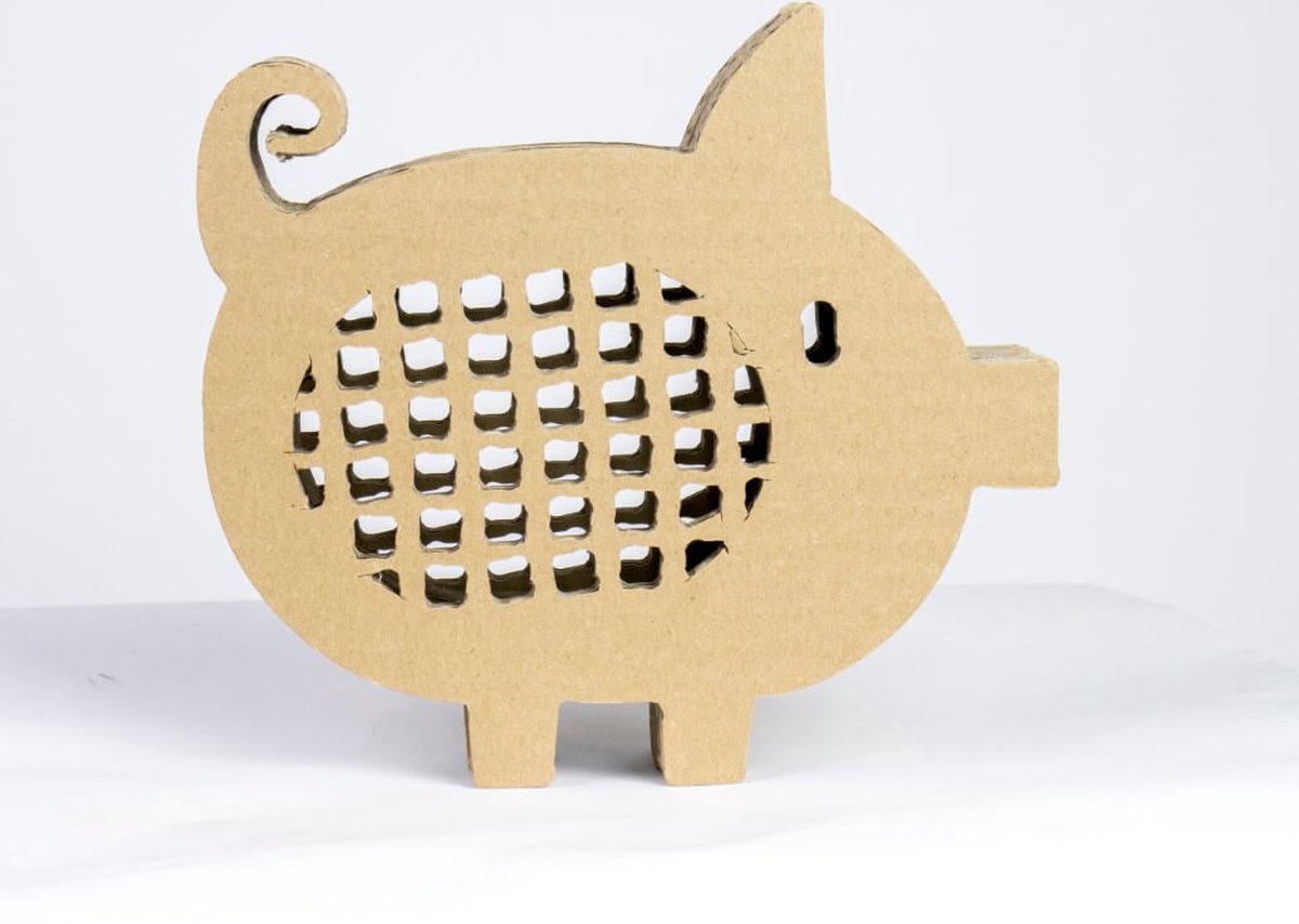 Kartonnen dieren spaarpot Varken groot - Een varken of olifanten spaarpot - Kartent
