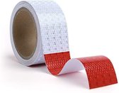 Reflectietape - Veiligheidstape - 50 mm x 17 m - Reflecterend tape rood/wit