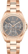 BOSS HB1502711 ATEA Dames Horloge - Mineraalglas - Staal - Rosé goudkleurig - 38 mm breed - Quartz - Vouw/Vlindersluiting - 3 ATM (spatwater)