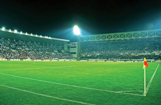 Papier peint photo - Papier Peint Intissé - Terrain De Football - Stade De Football - Stade - Voetbal - 254 x 184 cm