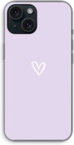 Case Company® - Hoesje geschikt voor iPhone 15 hoesje - Klein hartje paars - Soft Cover Telefoonhoesje - Bescherming aan alle Kanten en Schermrand