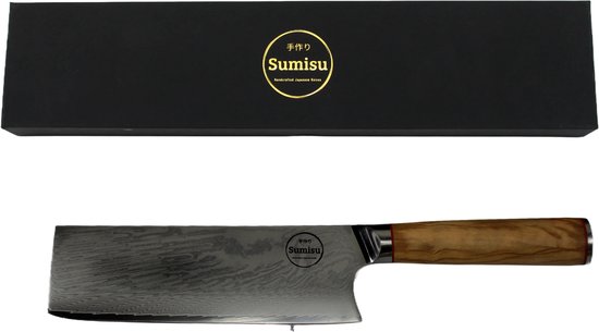 Sumisu Knives - Japans mes - Nakiri - Wood collection - 100% damascus staal - Koksmes - Geleverd in luxe geschenkdoos - Cadeau