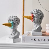 Smeltende Tijdperken: David met Ijsje Sculptuur - Kunst - Beeld - Blauw