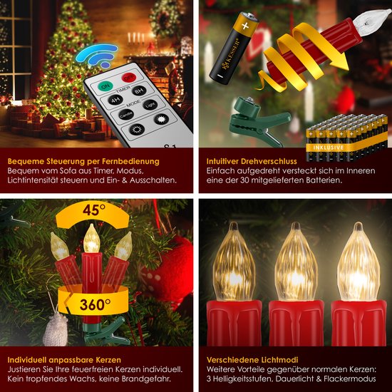 KESSER® Kerstboomverlichting Incl. Batterijen Draadloos