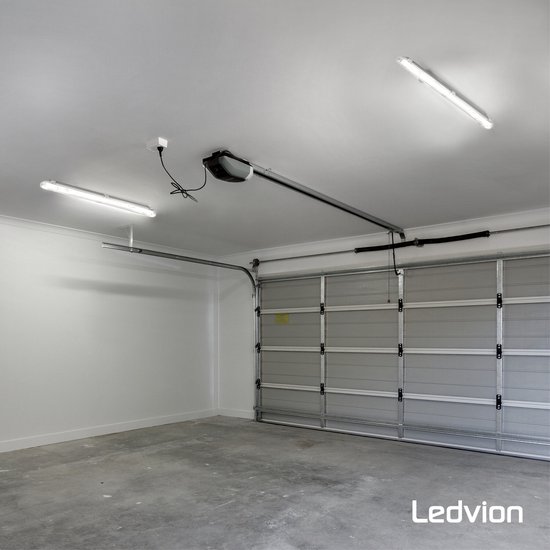 Ledvion - LED TL Armatuur, 120CM, 12 Watt, 4000K, 1920 Lumen, IP65, Incl. LED buis van 160 L/Pw & RVS bevestigingselementen