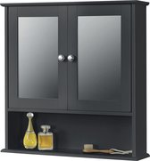 Spiegelkast Tiffany - Voor Wandmontage - MDF - 58x56x13 cm - Donkergrijs - Stijlvol Design