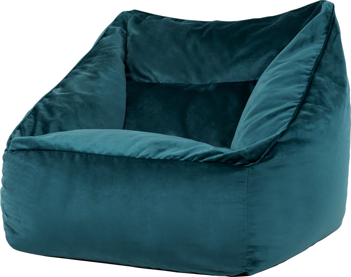 icon - Natalia XL Zitzak Fauteuil - Velours - Blauwgroen