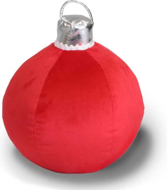 Unique Living - Coussin Ball de Noël 25cm Ø Rouge