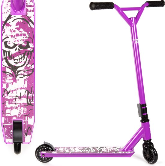 HUDORA Stunt Scooter 360 Pro - Hochwertiger Freestyle Stuntscooter mit verstärktem Oversize-Lenker - Sportlicher Scooter mit extremer Steifigkeit und 360 Grad Lenkung - Kickroller für bis zu 100kg