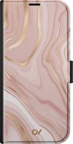 Bookcase hoesje met pasjes - Geschikt voor Apple iPhone 13 - Rose Marble - Roze - Marmer - Kunstleer - Casevibes