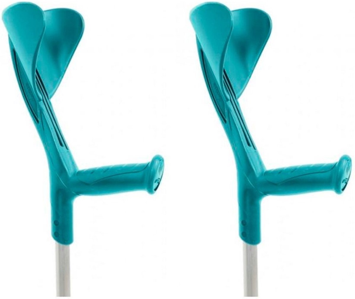 Herdegen Elleboogkrukken - Paar van 2 - Set krukken - Voor revalidtie - Loopkrukken - Ergonomisch - Gesloten manchet - Evolution - Turkoois