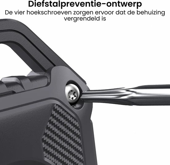 AdroitGoods Military Panzer Case pour Apple AirTag - Zwart - Airtag Key Fob - Holder - Hanger - Case