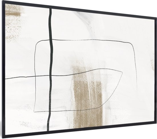 Cadre photo avec affiche - Peinture - Zwart - Wit - 90x60 cm - Cadre pour affiche