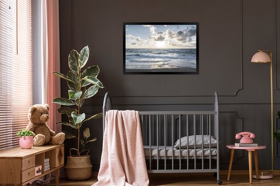 Cadre photo avec affiche - Mer - Nuages ​​- Allemagne - 120x80 cm - Cadre pour affiche