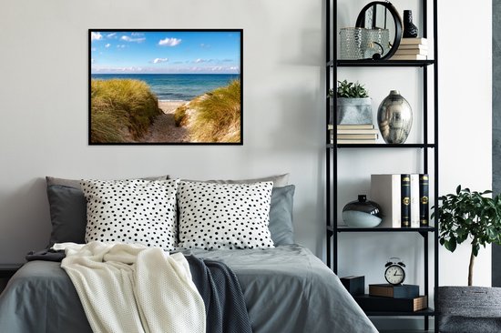 Cadre photo avec affiche - Plage - Nuages ​​- Allemagne - 80x60 cm - Cadre pour affiche