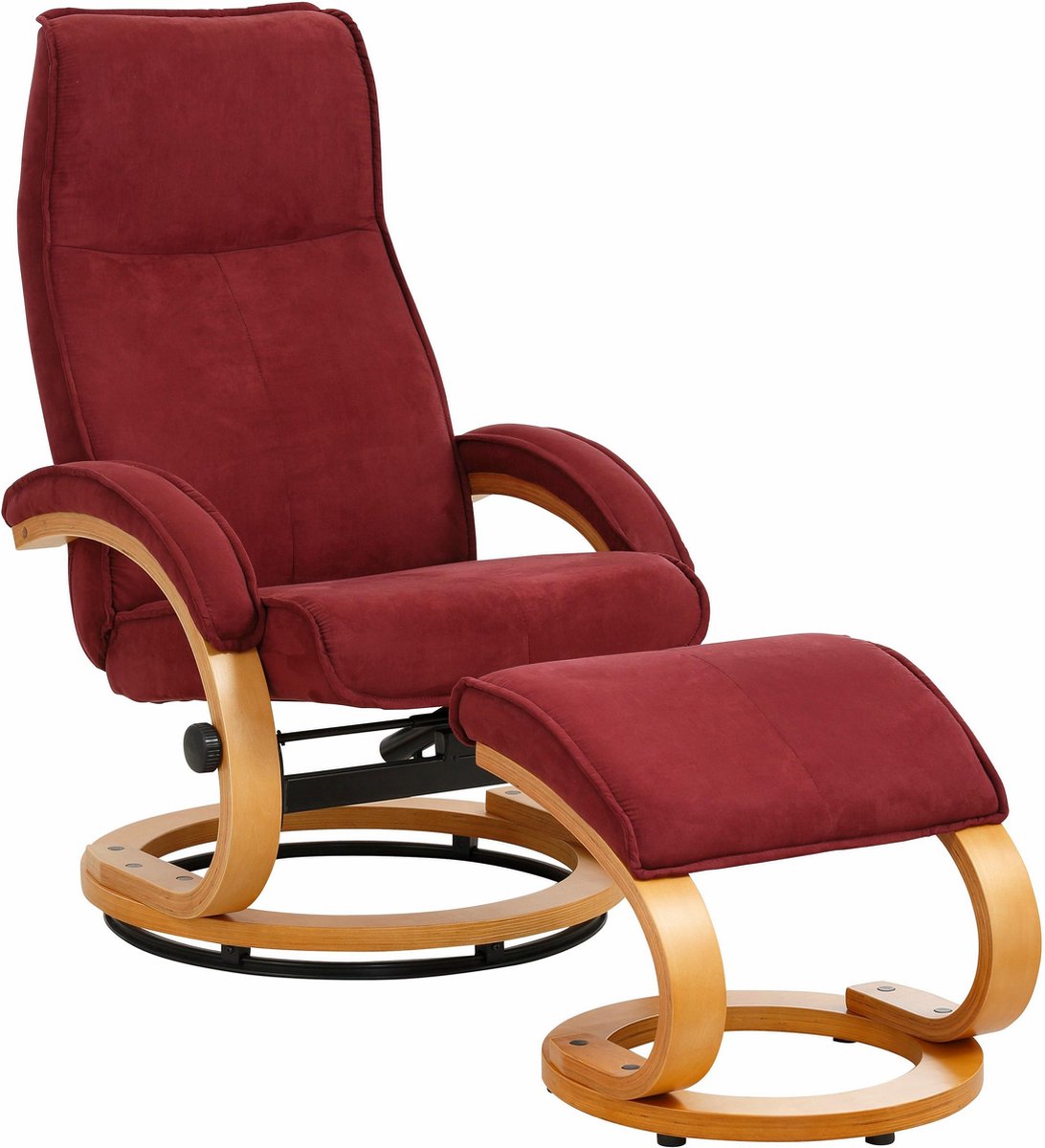 PARIS Relaxfauteuil + Kruk rood