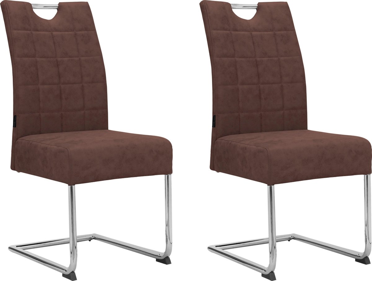 Notio Living Osaka-Eetkamerstoel - Bruin - Set van 2