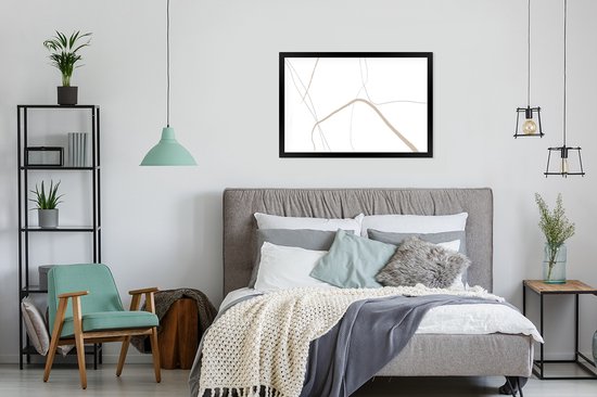 Cadre photo avec affiche - Abstrait - Minimalisme - Dessin au Line - 120x80 cm - Cadre pour affiche