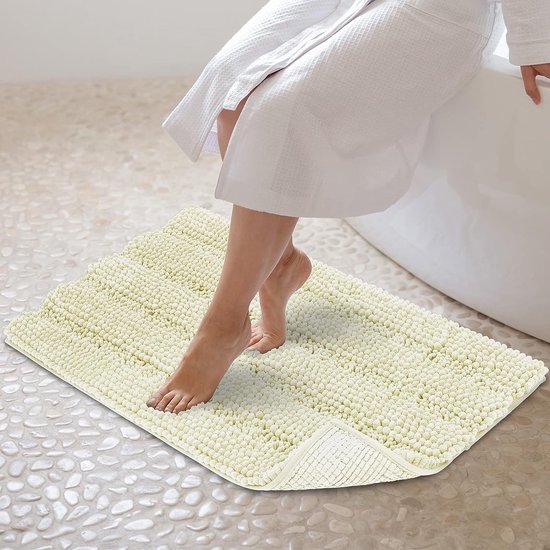 HOMEK Chenille badmat, 75 x 150 cm Absorberende en antislip badmat voor de badkamer