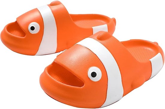 Geweo Chaussons de bain - Fish Slippers - Clownfish Dias - Profil Semelle Antidérapante - Oranje - Taille 39/40