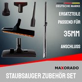 Maxorado XL accessoireset 6in1 I 35 mm stofzuigerbuis - combimondstuk - bekledingsmondstuk - spleetmondstuk - meubelborstel - parketmondstuk geschikt voor Bosch, geschikt voor Siemens, geschikt voor Einhell, geschikt voor Kärcher - DN35 universeel