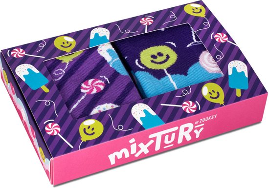 Zooksy mixTURY - Unisex Sokken - Sweets - 2-pack - Giftbox - Maat: 41-46