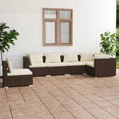 The Living Store Loungeset - PE-rattan - Bruin - Hoekbank- 70 x 70 x 60.5 cm - Middenbank- 70 x 70 x 60.5 cm - Kussens inbegrepen - Montage vereist