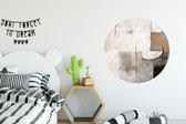 WallCircle - Wandcirkel ⌀ 90 - Abstracte kunst - Industrieel - Wit - Grijs - Ronde schilderijen woonkamer - Wandbord rond - Muurdecoratie cirkel - Kamer decoratie binnen - Wanddecoratie muurcirkel - Woonaccessoires