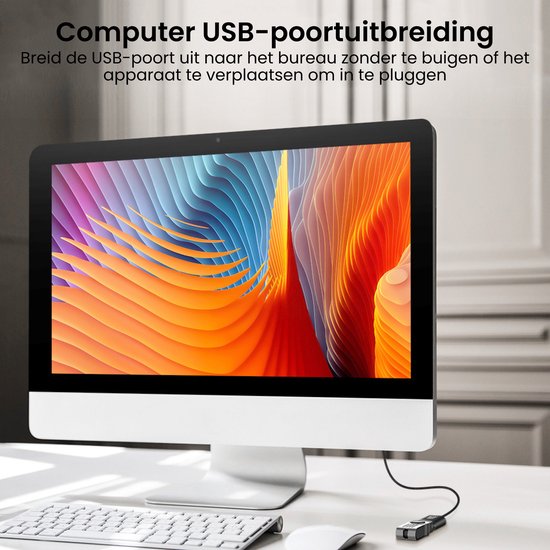 Câble d'extension USB AdroitGoods 2 mètres - USB 3.0 - Zwart