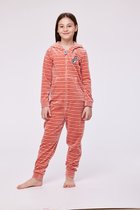 Woody onesie velours unisexe - rayé rose - lièvre - 232-10-ONE- V/925 - taille 116