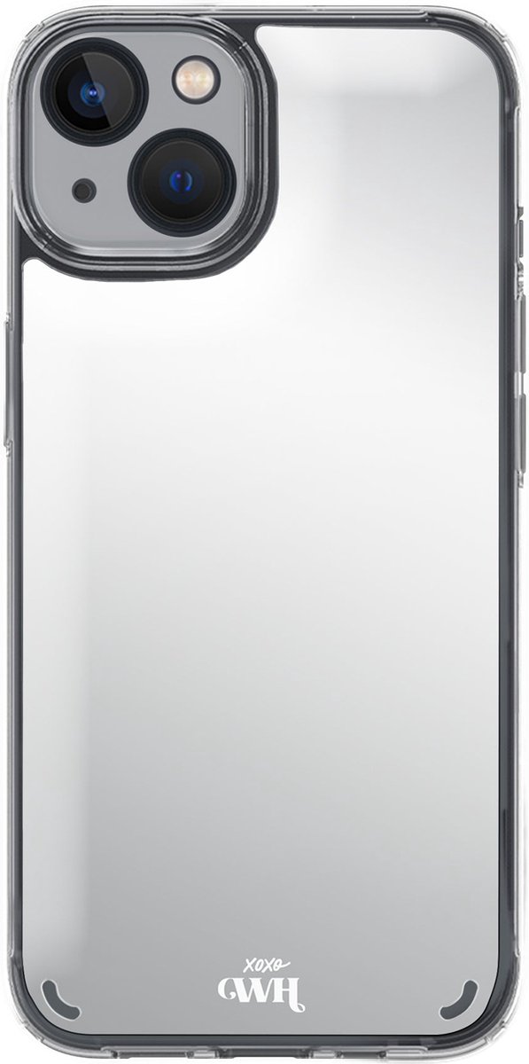 xoxo Wildhearts hoesje met spiegel - Geschikt voor iPhone 15 Plus hoesje - Mirror Case - Spiegelhoesje - Transparant - Siliconen case met spiegel - Telefoonhoesje