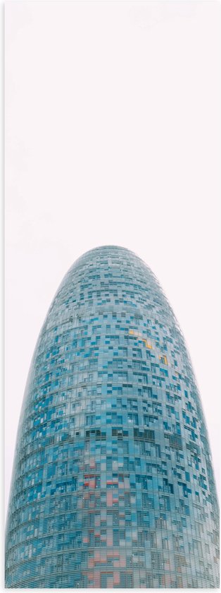 Poster (Mat) - Torre Glòries Wolkenkrabbers in Barcelona, Spanje - 20x60 cm Foto op Posterpapier met een Matte look