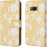 iMoshion Hoesje Geschikt voor Samsung Galaxy S8 Hoesje Met Pasjeshouder - iMoshion Design Bookcase smartphone - Geel / Yellow Flowers