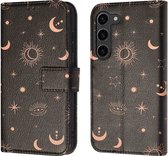iMoshion Hoesje Geschikt voor Samsung Galaxy S23 Hoesje Met Pasjeshouder - iMoshion Design Bookcase smartphone - Zwart / Sky Black