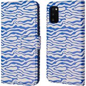 iMoshion Hoesje Geschikt voor Samsung Galaxy A41 Hoesje Met Pasjeshouder - iMoshion Design Bookcase smartphone - Meerkleurig / White Blue Stripes