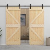 The Living Store Porte 100x210 cm bois de pin massif - Porte